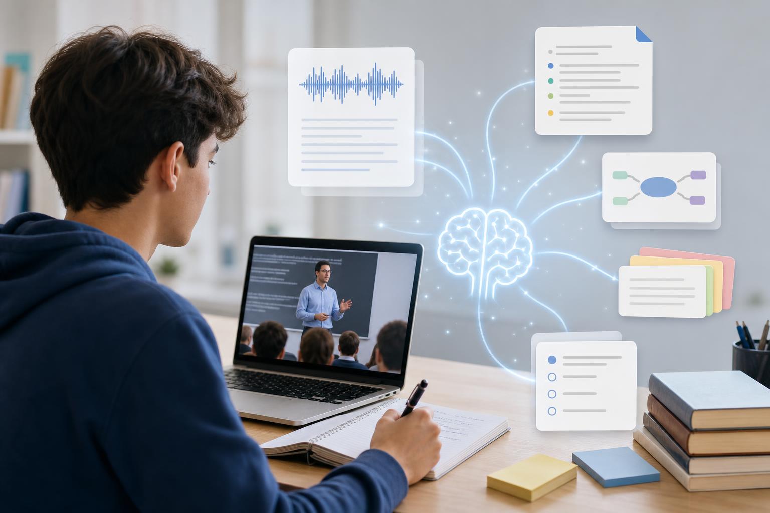 How to Turn Recorded Lectures Into Study Notes With AI
